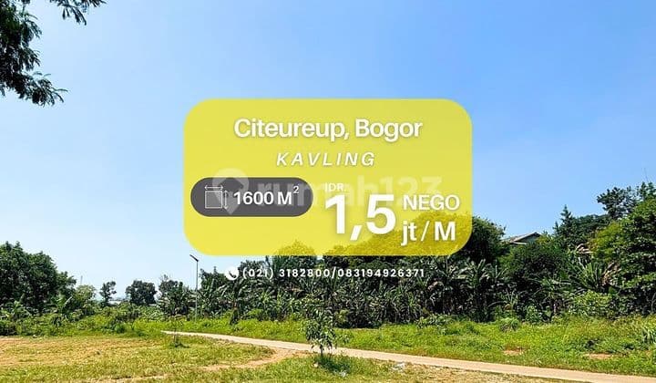 Tanah Murah Luas Strategis Dekat Exit Tol Citeureup Bogor