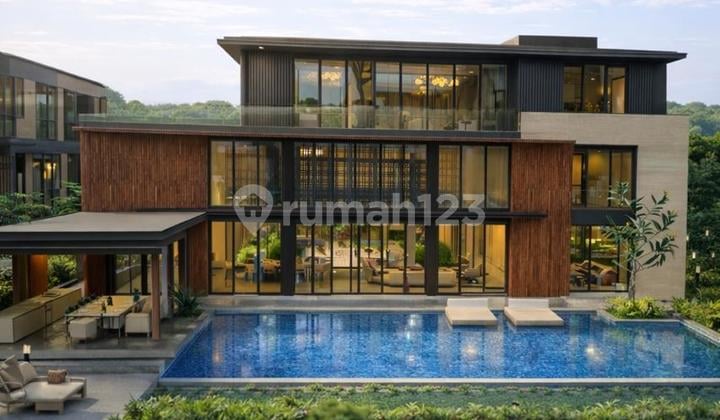 Rumah Private Island Villa Navapark 3 Lantai Semi Furnish Lake View Lift Marmer BSD