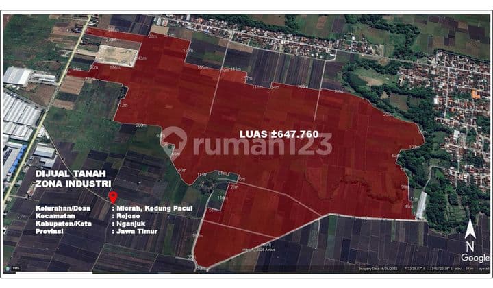 Djual Tanah Peruntukan Industr Desa Mlorah, Kedung Pacul, Kecamatan Rejoso, Kabupaten Nganjuk Jawa Timur