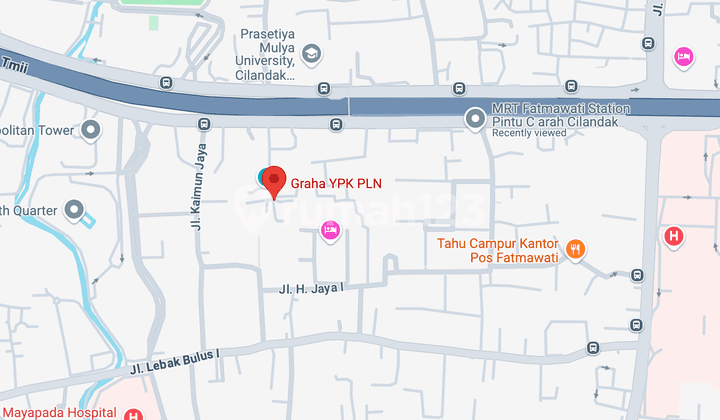 Tanah SHM Strategis Cilandak Dekat MRT dan RS Fatmawati