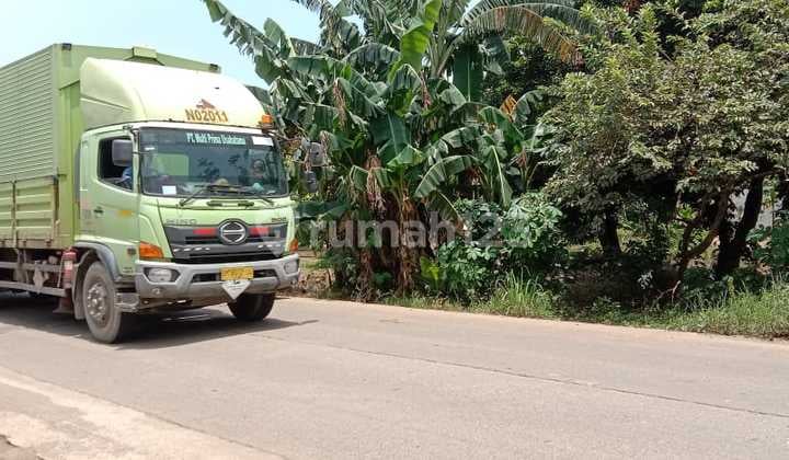 Tanah Pinggir Jalan Raya Setu Bekasi Dekat Pintu Tol