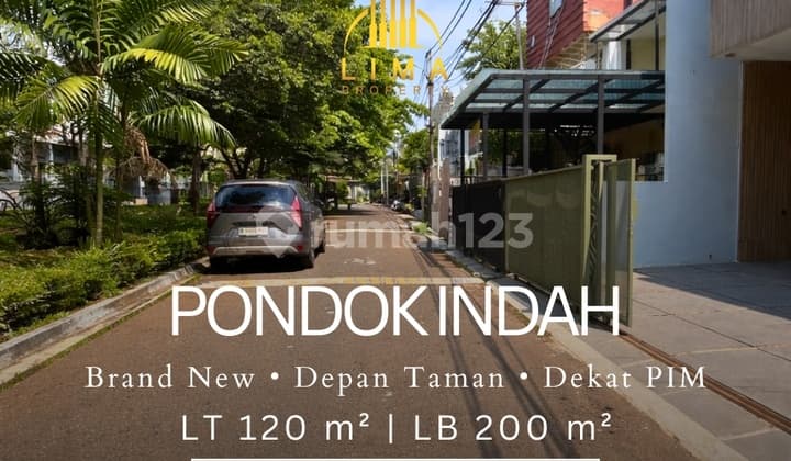 Rumah Bagus Depan Taman . Lingkungan Tenang .Dekat Pim 2
