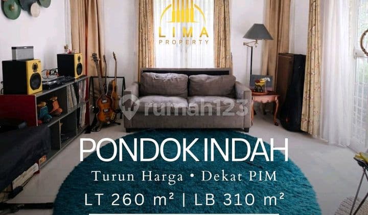 Turun Harga Rumah Pondok Indah 3 Lantai+Rooftop Dekat Pim