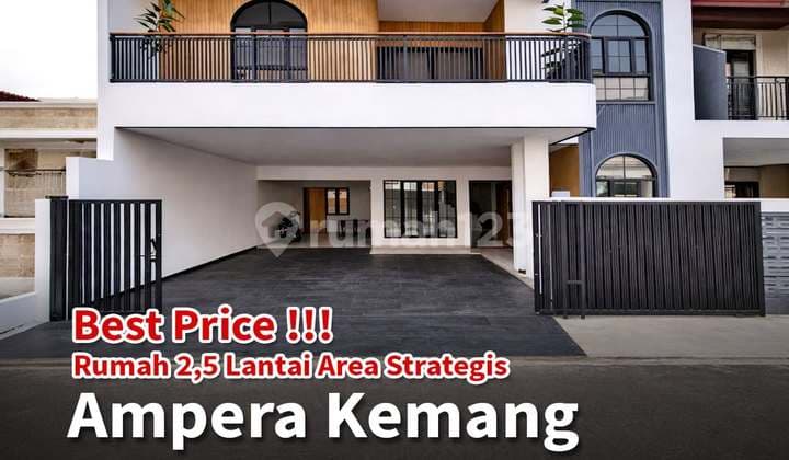 Dijual Rumah Barudi Ampera-Kemang. Jak-Sel * Lingkungan Tenang & Aman* Bebas Banjir* Akses Jalan Nyaman* Strategis, ke Tol Tb Simatupang & Area Kebayoran Scbd Dekat & Mudahlt : 155 M2lb : 430 M2shm KT : 4 + 1Km : 5 + 1Bangunan 2,5 Lantai* Master Bedroom A