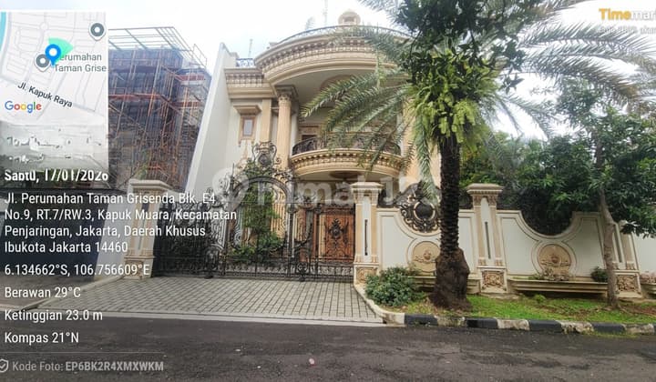 Rumah Mewah Pik. Taman Grisenda Blok E-4 No. 10, Kelurahan Kapuk Muara, Kecamatan Penjaringan, Kota Administrasi Jakarta Utara