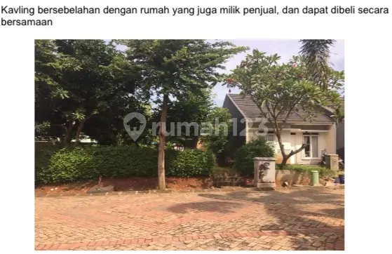 Tanah Kavling Dalam Cluester Lahan Datar Siap Bangun Hoek Posis Depan Pintu Gate Diserua Ciputat
