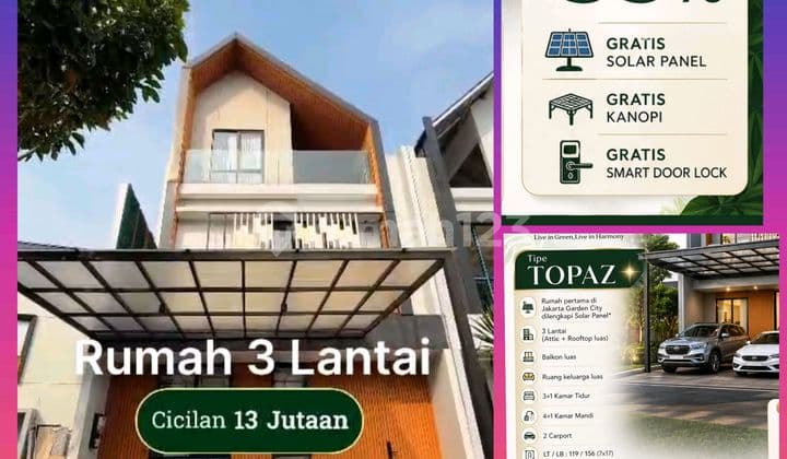 Free Solar Panel Rumah 7X17 Topaz Jgc Attic 3 Lantai bisa KPR Free Canopy Smart Door Lock