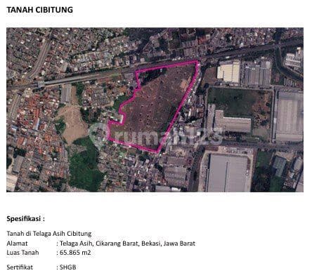Tanah 65865 Telaga Asih Cibitung Cikarang Barat Bekasi bisa Bangun Rumah Ruko bisa KPR