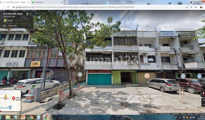 Ruko 3 lantai lt 300m lokasi strategis di jl Moh Yamin Pekan Baru Sumatera