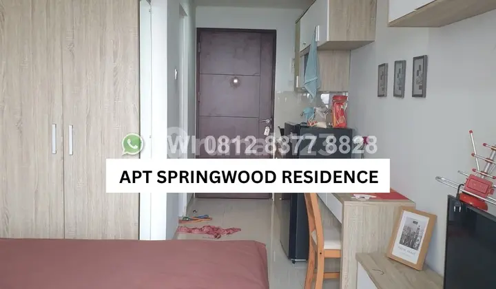 Fast Sale Studio Springwood Residence 26M2 Fully Furnished - Strategic Location Near Binus Alam Sutera