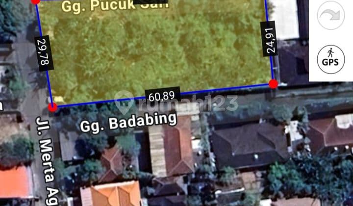 For sale land located on Merta Agung Street, Kerobokan, Kuta, Badung, Bali.