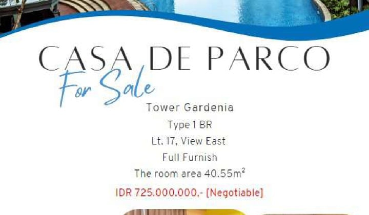 Dijual Apartement Casa De Parco