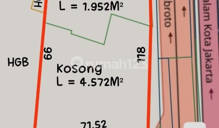 Tanah Disewakan Dkt Gedung Mpr Dpr, 7000M2 Sewa 3.5M /Th .