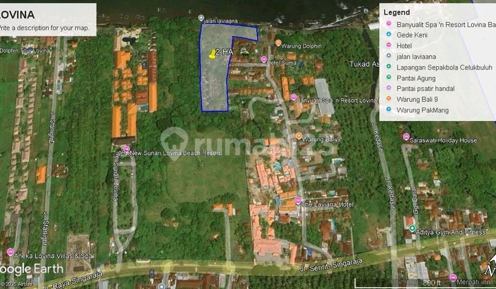 Di Jual Tanah Bonus Bangunan View Laut Lokasi Singaraja Buleleng Bali
