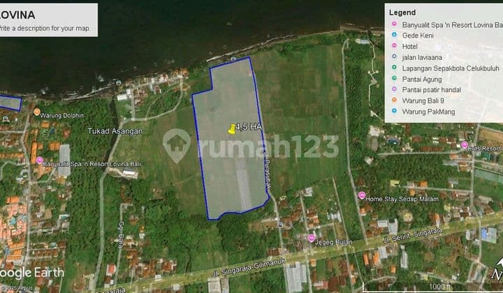 Di Jual Tanah View Laut Sawan Dan Gunung Lokasi Singaraja Buleleng Bali