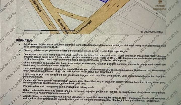 Deal Guaranteed on Land Sale with Building Bonus, Location on Imam Bonjol Street, Denpasar, Bali