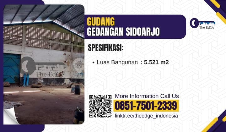 Sewa Gudang Gedangan Luas 5000 m2 dekat Bundaran Waru Sidoarjo - The EdGe