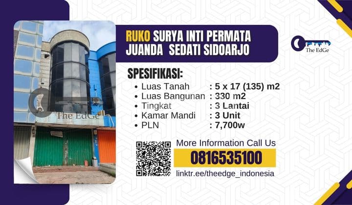Jual Sewa Ruko Surya Inti Permata Juanda, Sedati Sidoarjo The Edge