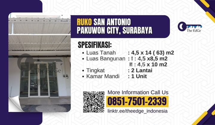 Disewakan Cepat Ruko Pakuwon City Surabaya The Edge