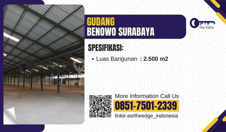 Warehouse for Rent in Benowo Margomulyo, Near Tandes Toll Road - The EdGe