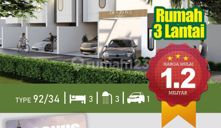 Rumah Townhouse 1 2 Milyar Jakarta 3 Lantai Dekat Tol Rsud