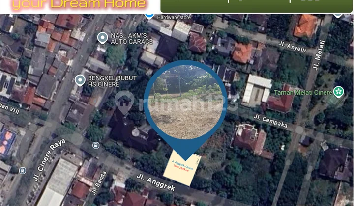 Di Jual Tanah 1.249 M2 di Cinere, Depok