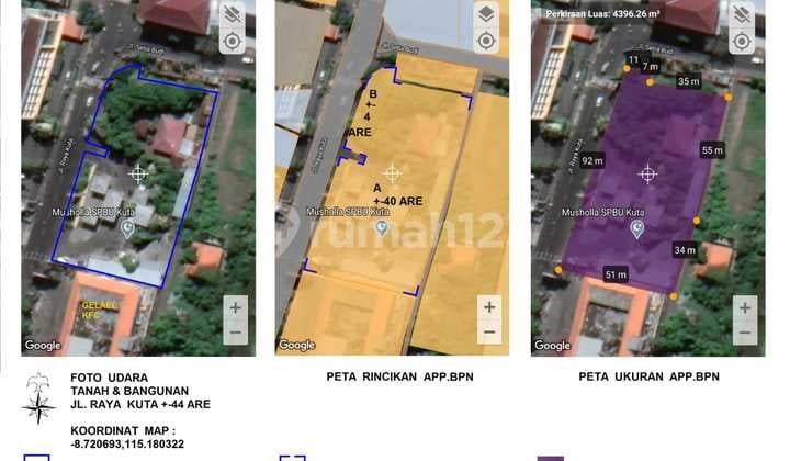Rumah dan Spbu di Jalan Raya Kuta Bali