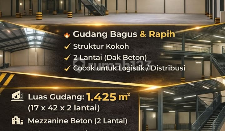 Disewakan Gudang 1425 Mtr Ada Loading Dock di Penjaringan