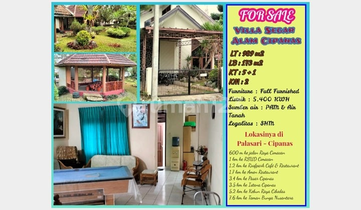 Villa with a spacious yard in Villa Segar Alam Cipanas
