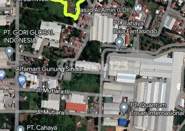 Dijual Tanah 1 Ha Daerah Zona Industri Non Limbah Gunung Sindur Bogor Dekat Pasar Parung , Pabrik Spring Bed Qunatum, Akses Jalan Truk Engkol Yoy