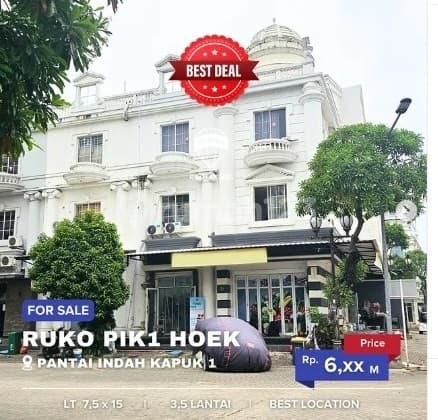 Dijual Best Deal Ruko PIK Esklusif HOEK uk 7,5x15m2 at Jakarta Utara
