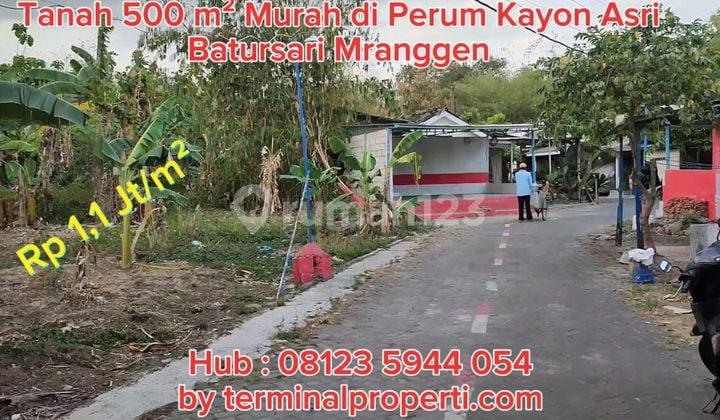 Tanah Dijual Murah Pojok SHM Hak Milik di Perum Kayon Asri Batursari Mranggen
