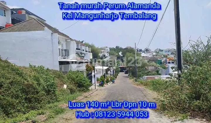 Tanah Dijual Murah View Kota di Perum Alamanda Mangunharjo Tembalang Semarang Timur