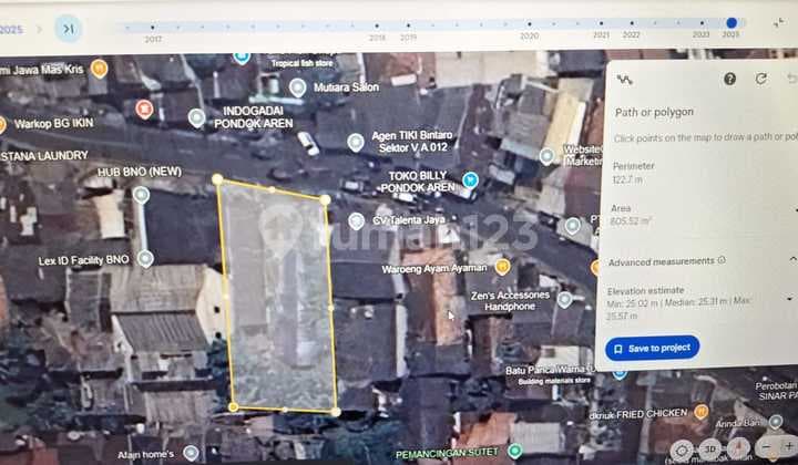 Tanah Pinggir Jalan, Akses Utama Jalan Raya Pondok Aren, Tangsel