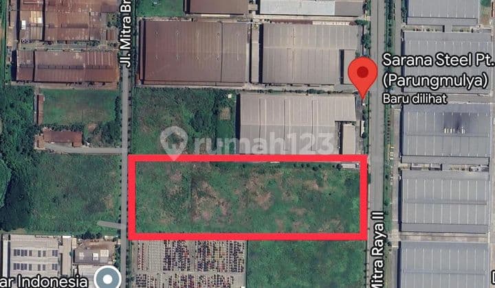 DIJUAL KAVLING KAWASAN INDUSTRI KARAWANG 50.000m2 LOKASI STRATEGIS, HANYA 3 JUTA PER METER, KODE JV, KS