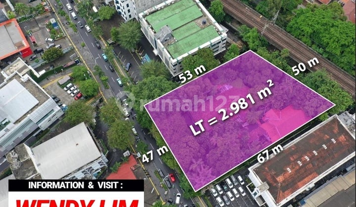 Dijual Tanah Luas Strategis di Jl Menteng / Cikini Raya, Jakpus