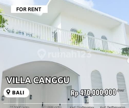 FOR RENT Villa Canggu private pool 3BR Size 131m² in Denpasar Bali