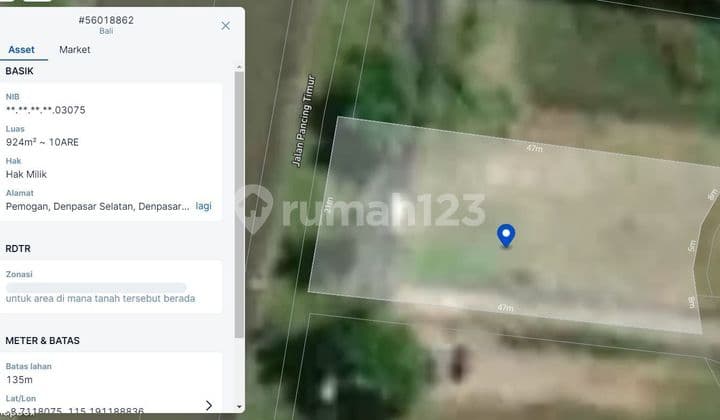 TOP URGENT DI JUAL TANAH LOKASI PEMOGAN DENPASAR SELATAN