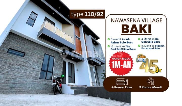 RUMAH SIAP HUNI/SIAP BANGUN 15 MENIT KE STASIUN PURWOSARI SOLO