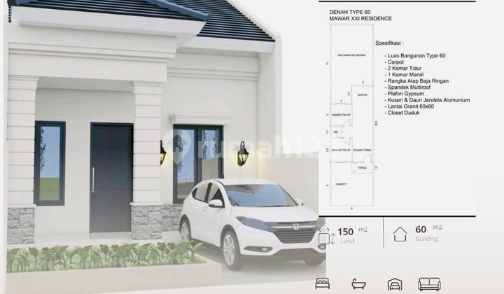 Rumah Cantik Uk 6x25 Padang Bulan Rumah Bagus