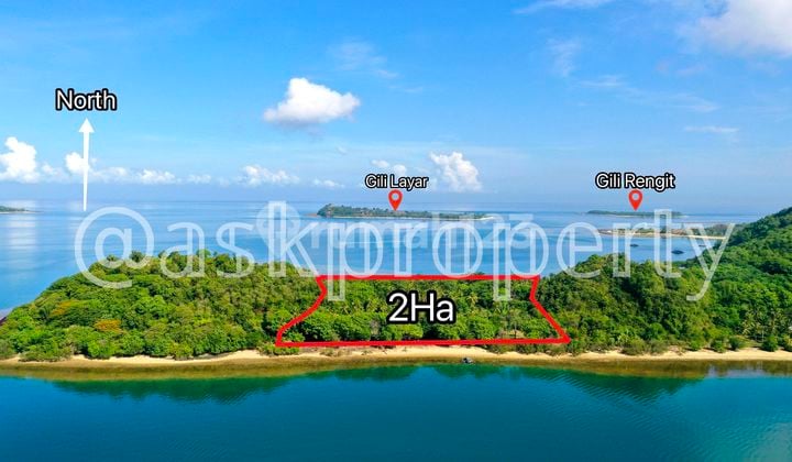 For Sale Beachfront Land With 2 Side Of White Sand Beaches Suitable For Building Commercial Accommodation In Gili Gede Lombok