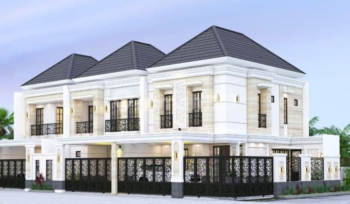 FOR SALE NEW 2-STORY LUXURY AMERICAN MODERN STYLE HOUSE IN THE ELITE ARAYA GALAXI BUMI PERMAI HOUSING COMPLEX, EAST SURABAYA