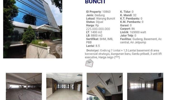 Dijual Gedung Siap Pakai di Jalan Utama Buncit Mapang Prapatan,