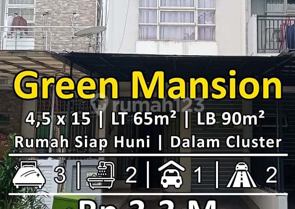 Rumah Siap Huni 3m An Di Cluster Green Mansion, Jakarta Barat