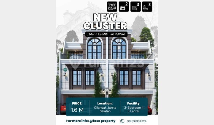 Cluster Baru 2 Lantai 5 Menit dari MRT Fatmawati Jakarta Selatan