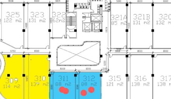 Office Spazio Tower Ada 2 Unit di Lantai 3 Siap Pakai