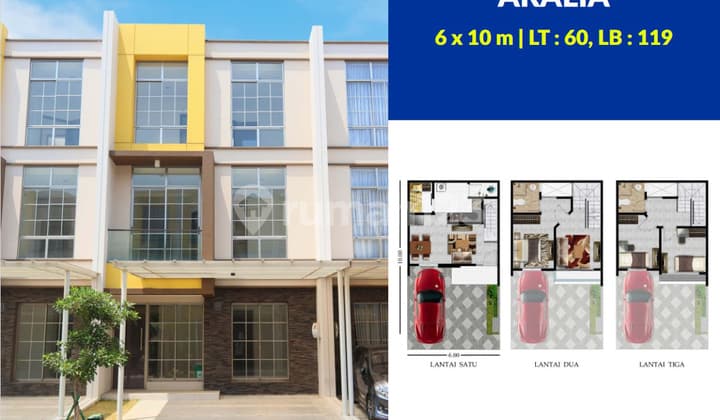 Rumah 6x10 60m Cluster Arcadia Pik2 Siap Huni 3 Lantai Bagus