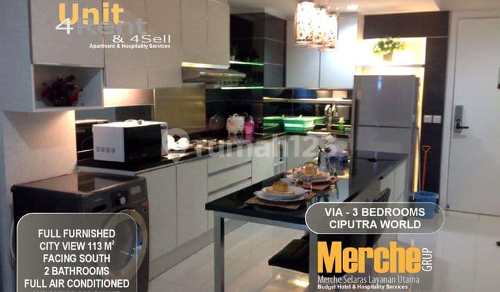 Via Vue Apartment Ciputra World 3BR Furnished So Cozy