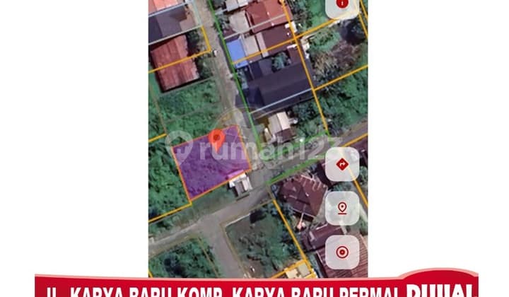 Dijual Tanah Hook Jalan Karya Baru
