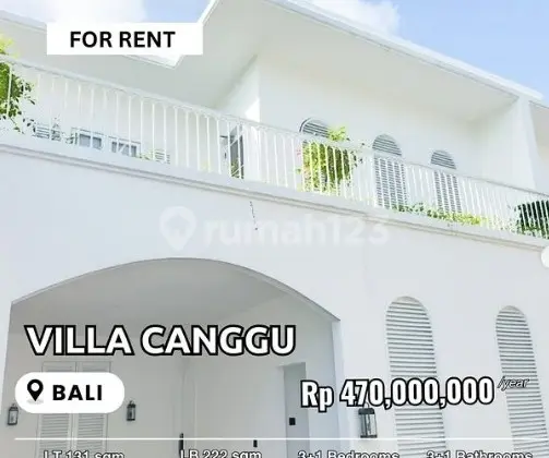 For Rent: Canggu Villa with Private Pool, 3BR, Size 131m² in Denpasar, Bali